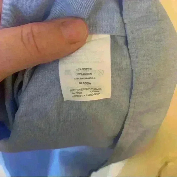 J Crew Off The Shoulder Dress in End on End Style G0263 Blue Size Medium - Picture 2 of 6